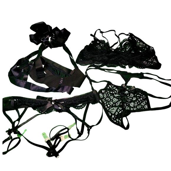 thumbnail image 2 of Avidlove Women’s Lace Garter Belt Lingerie Set – 3 Piece With Bralette, Skirt & Panty 2 of 13